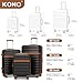 Kono Expandable 28 Inch Large Checked Luggage: ABS+PC Hardside Trolley Travel Case - Hard Shell Suitcase with TSA Lock, Black Brown