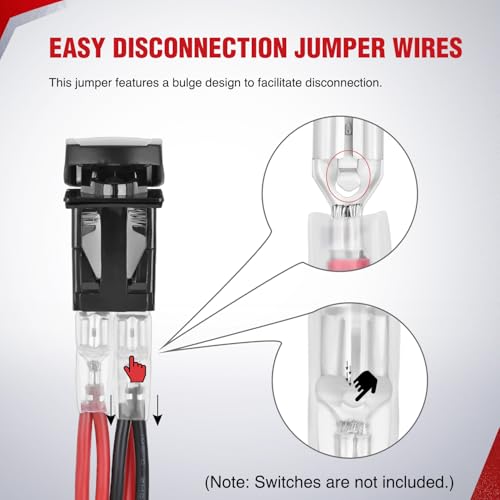 Image of Nilight 7 Pin Rocker Switch Jumper Wires Set for 7Pin Toggle On /Off Rocker Switch Wiring fot Automotive Polaris Ranger RZR ATV Console Switch Install 1 Set Switch Not Included