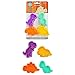 R&M Dinosaur Cookie Stamper, Baby Dinosaur Stamper, T-Rex, Stegosaurus, Triceratops, Brontosaurus, 2 Inch, 4 Piece Set, Assorted Colors
