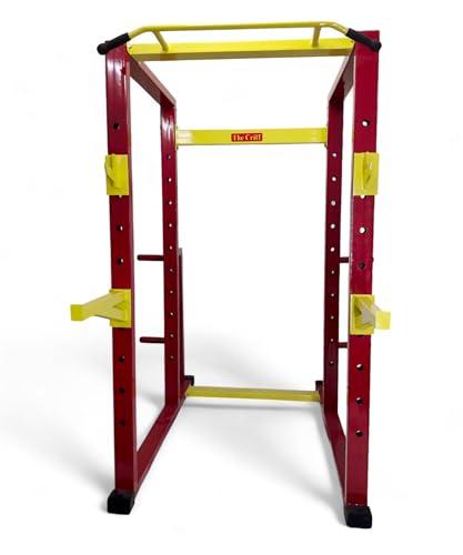 Image of Commercial Power Rack 4X2 Pipe Structure Welded Heavy Duty Strength Training Rack J-Lock, Squat-Lock Pairs| Squats,Benchpress,Deadlifts| Multi-Functional Power Rack with Pull-up bar (TC175)