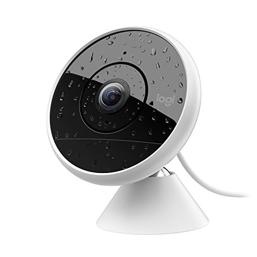Logitech Circle 2 - Cámara de Vigilancia con Cable, Interior/Exterior, Impermeable, Apto para Alexa, Apple HomeKit, ChromeCast, 1080p HD, Angular 180°, Memoria Cifrada de 24h, Visión nocturna, Blanca