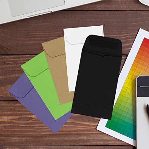 Luxpaper #1 Coin Envelopes In 80 Lb. Midnight Black, Envelopes For Coin Collections, Garden Seeds, Stamps, And More, W/Moistenable Glue, 50 Pack, Envelope Size 2 1/4 X 3 1/2 (Black) #TOP5