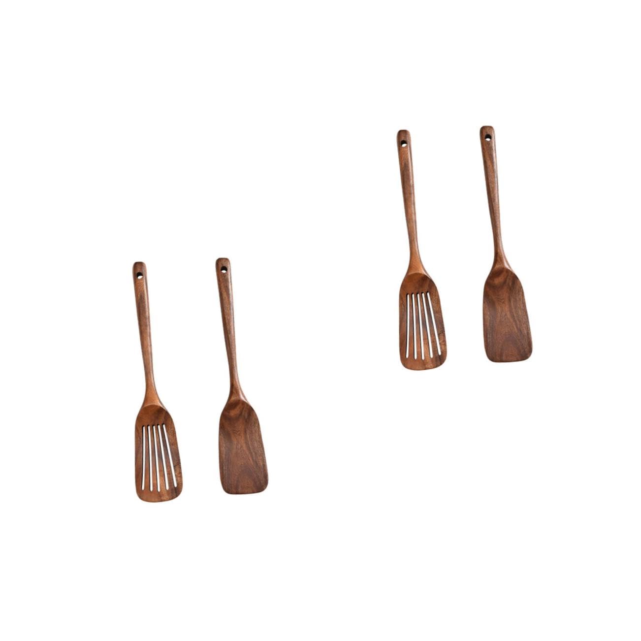 MAGICLULU 2 Sätze Holzspatel Antihaft-spachtelwender Wender-spatel Umdrehen Und Kochen Handschuhe Utensil Ofen Küchengeräte Pfannkuchen Haushaltsspatel Mit Langem Griff 2 Stücke * 2