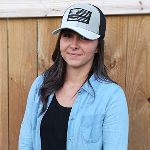Image of American Flag Hat, Baseball Cap for Men Women, Adjustable Snapback Hats USA Flag Trucker Hat Black