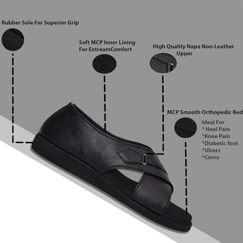 Image of DR PLUS Men's Healthcare, Diabetic and Orthopedic Light Weight MCR /MCP Footwear /Sandals /Slipper /Chappal