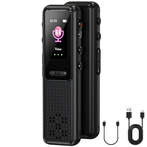 Image of Sounce 32GB Digital Voice Recorder Device with AI Noise Reduction MP3 Player Built in Mic Up to 50 Hours Audio Recording for Meetings Lectures Interviews Classes with Earphones (Black)