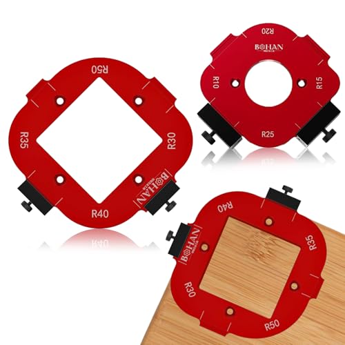 Tadpolez 2 Stück Eckradius-Frässchablonen,Radius Jig Router Schablonen Ecke,Radius Routing Vorlagen R10-R50,Eckradius Frässchablonen,Radius Jig Router-Vorlagen,für Holzbearbeitung