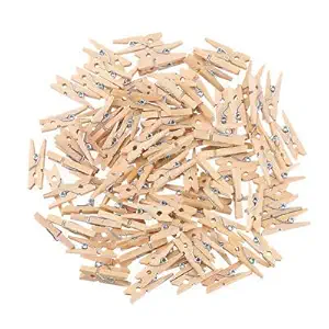 ProKart Wooden Bamboo Cloth Clips 1 Inch (Extra Small) for Hanging/Holding, Party Decoration, Wall Hanging, Craft DIY Work Home Decoration Pack of 100pc