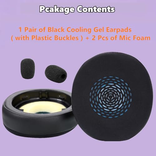 Almohadillas de Gel Refrescante de Repuesto para Auriculares Inalámbricos Jabra Evolve2 75 (No Compatible con Evolve 75) Almohadillas para Oído con Seda Ice y Espuma de Memoria - Negro miniatura 4