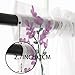Karseteli Floral Sheer Curtains Embroidered Lavender Patterned Semi-Sheer Curtain 63 Inches Long 2 Panels Rod Pocket Spring Voile Drapes for Living Room, Bedroom(W52 x L63 Inch, White&Purple)