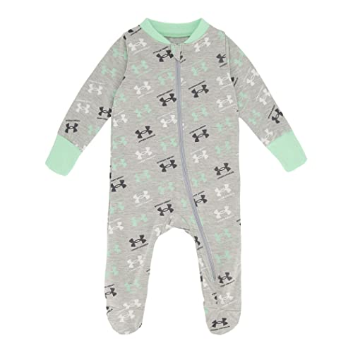 Image of Under Armour Baby Boys' Coverall Footie, Zip-up Closure, Logo & Printed Designs