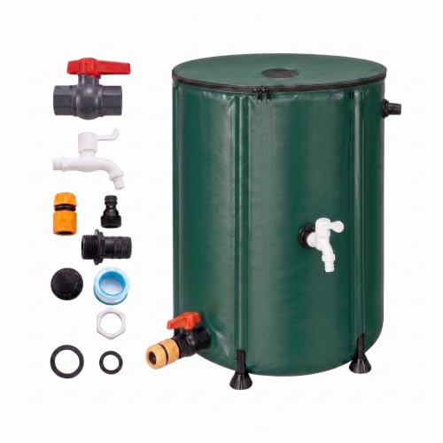 Image of Collapsible Water Butt 380L with Stand and Tap Rainwater Collection Barrel