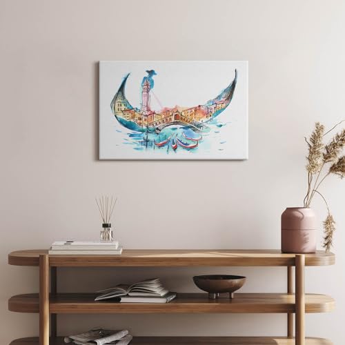 Italie gondoles à Venise tableau 60x40 pour mur vide