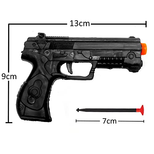 Kit Pistola Policial de Brinquedo Tipo Nerf Arminha Lançador de Dardos Relógio e Algemas (2 Unidades