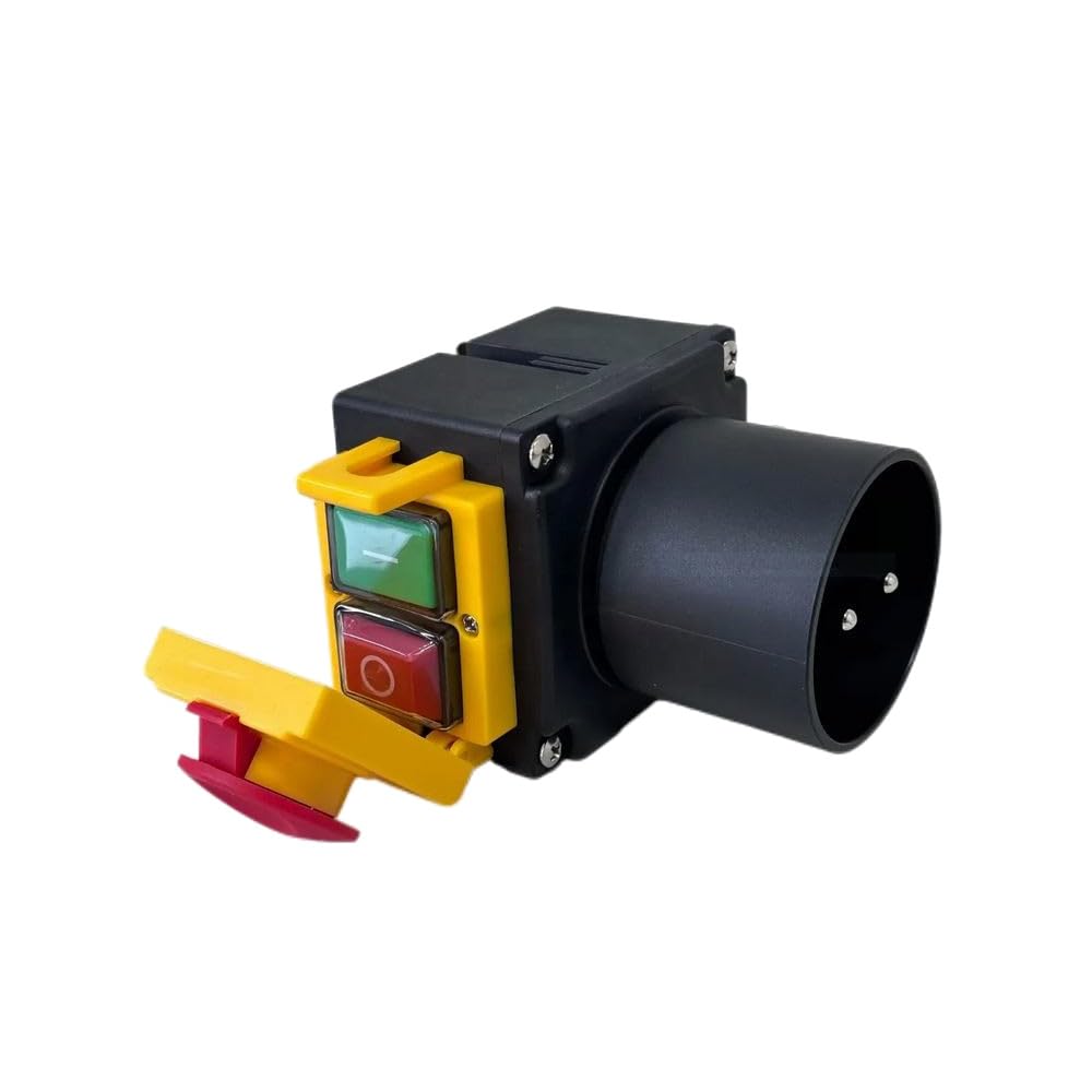Trade-Shop Combinaison d'interrupteur/démarreur de moteur/interrupteur marche/arrêt avec inverseur de phase DZ08-1 230 V pour machines monophasées/avec clapet d'arrêt d'urgence