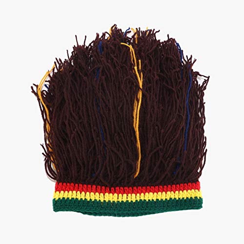 Image of Funny Rasta Wig Beard Hats Knitted Jamaican Rasta Beanie Hat with Dreadlocks Christmas Halloween for Men Women