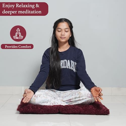 Image of NEXTGO Floor Seat Cushions Yoga Meditation Mat Pooja aasan Soft Extra Comfortable Feather Touch Last Long Upto Washable Material Size 24 x 30 Inch 2 x 2.5 Fit (Brown)