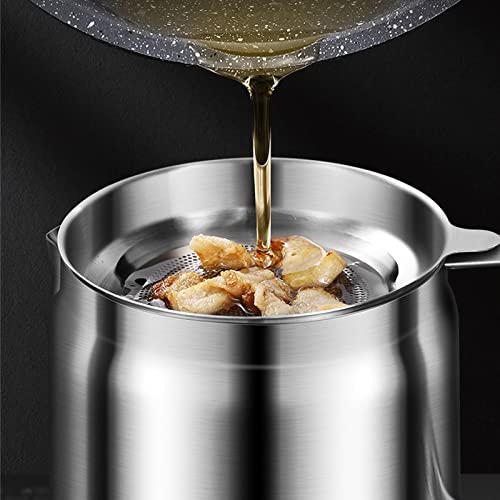 15000ML Ölsieb Topf Fettkanne, 304 Edelstahl Ölsieb Topf, Fettbehälter mit feinmaschigem Sieb zur Aufbewahrung von Bratöl und Kochfett – Bild 8