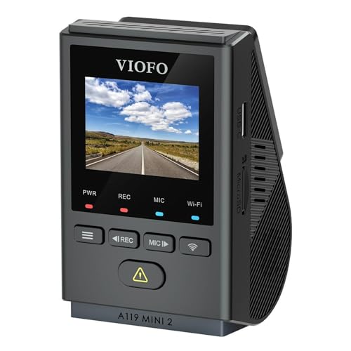 Image of VIOFO Mini Dash Cam Front A119 Mini 2, STARVIS 2 Sensor, 2K 60fps /HDR 30fps Voice Control Car Dash Camera with 5GHz Wi-Fi GPS, Night Vision 2.0, 24H Parking Mode, Supercapacitor, Support 512GB Max
