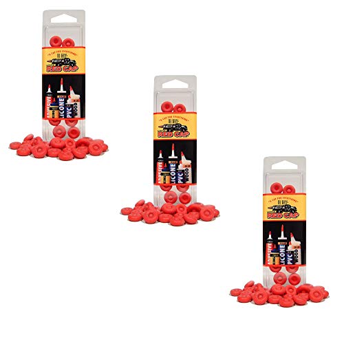 Little Red Cap Clam Shell Caulk Saving Cap, Red (Pack of 48)