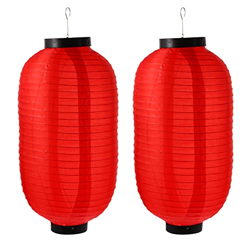 BESPORTBLE Farol De Estilo Japonés Tradicional 2 Farolillos De Seda Chinos - Lámpara Colgante Festiva Plegable
