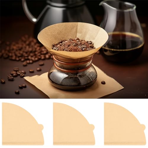 Image of Pack of 200 Paper Coffee Filters Size 2, V-shaped Coffee Filter Paper, Filter Paper Size 2, Filter 02 Coffee Paper Filter, Cone Paper Coffee Filter for Coffee Machines, Filter Cups 2-4 Cups