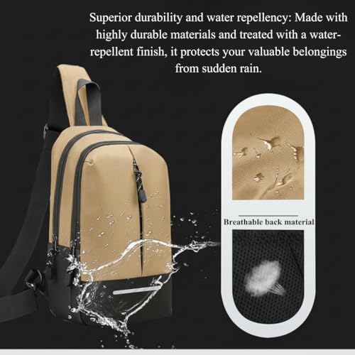 Image of Sling Bag for Men & Women- Crossbody Sling Bag for Travel, Cycling & Hiking | Waterproof Shoulder Bag with Compartment and Zipper Pockets