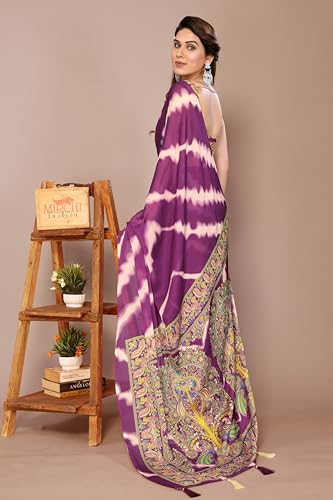 Image of MIRCHI FASHION Saree for Woman Chiffon Shibori Printed | Lightweight Regular Use and Professional Office Sari with Blouse Piece