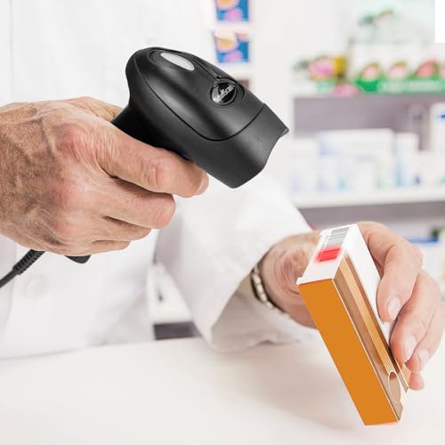 Handheld USB QR Barcode Scanner Reader for Computers, NetumScan Handheld Wired Automatic 1D 2D Image Bar Code Scanners for Mobile Payment, Store, Supermarket, Warehouse