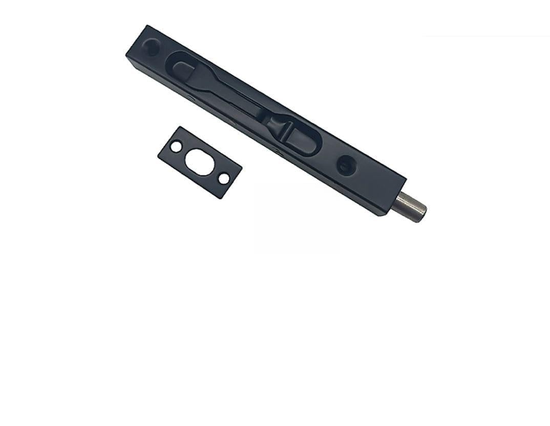 Forgeworks Thin Frame Flush Door Bolt 6in Matt Black - Internal Doors Accessory - Matching Fixings Included