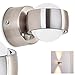 Produktbild LED Wandlampe Rio, moderne Wandleuchte aus Metall u. Glas in Silber, 2-flammiger Wandspot m. Lichteffekt, 2 x 3 Watt, 480 Lumen (insgesamt), Lichtfarbe 3000 Kelvin (warmweiß)