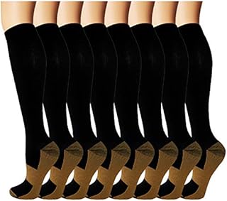 Copper Compression Socks For Men & Women Circulation-Best For Medical Running Hiking Cycling 15-20 mmHg(L/XL)