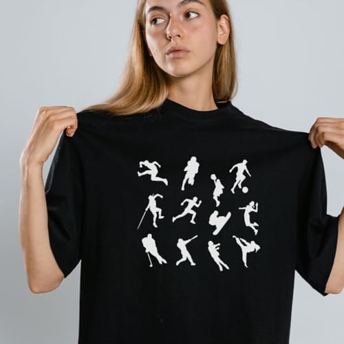 FINGERINSPIRE Athletes Silhouette Stencil for Painting with Brush 30x30cm Reusable Cheering Squad Template Hollowed Football Basketball Stencil Plastic PET Sports Theme Template for DIY Crafts - Image 3