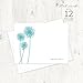 Complete Personalized Stationery Set, Dandelion Silhouette, Note Cards and Notepad