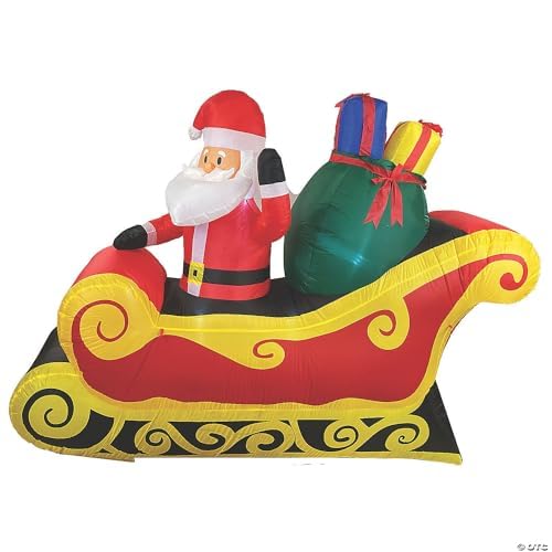 Traîneau du Père Noël Gonflable dans votre jardin pour les fêtes