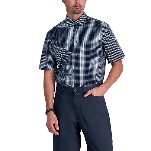 Haggar Men's Short Sleeve Button Down Woven Print Shirts