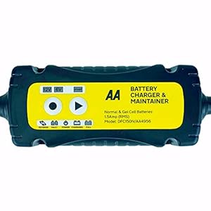 AA AA4956 Car Battery Charger Maintainer UK Plug Fully Automatic with Crocodile Clamps Eyelet Connectors As Used By AA…