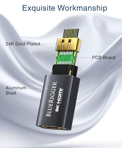 BlueRigger 8K HDMI Coupler - (1 Pack Female to Female Adapter, 3D, 8K 60Hz HDMI 2.1, Union Connector, HDMI to HDMI Extender) - Compatible with... - Image 6