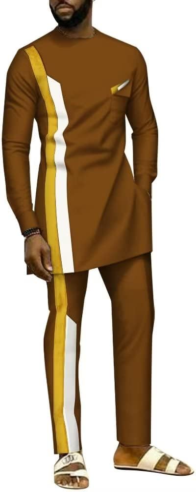 African Dashiki Suits for Men Full Sleeves 2 PCS Mens African Clothing Casual and Formal to Wear Slim Fits