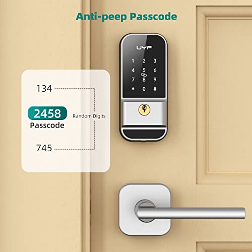 Keyless Entry Door Lock With Lever - Uyf Electronic Keypad Deadbolt Lock With Handles, Front Door Lock Set, Smart Digital Door Locks For Front Door, Auto Lock, Anti-Peeping Password, Easy Installation #TOP2