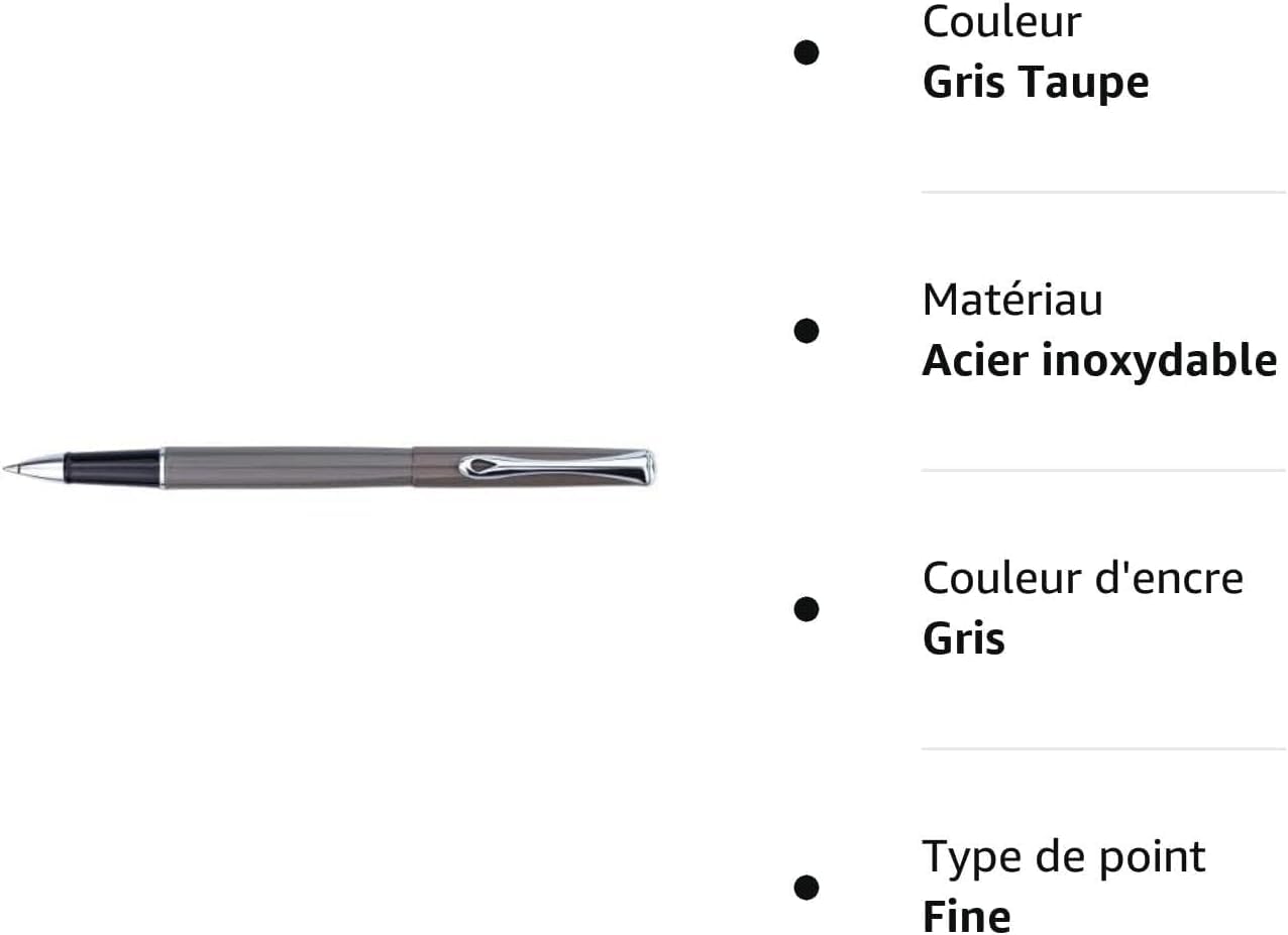 DIPLOMAT - D40704030 - Tintenroller Traveller - Grau Taupe - Schick und elegant - 5-Jahre-Garantie - Langlebig - Grau Taupe