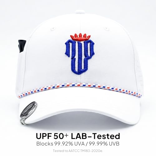 Image of NJF Golf Hat Men - Breathable Mens Golf Hats, Adjustable Rope Hook and Loop Style Cap, Convenient Cap with Tee Holder