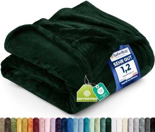Utopia Bedding Kuscheldecke flauschig Fleecedecke [150x200 cm, Waldgrün] | Leichte, Warm decke, Weich und atmungsaktive Blanket, sofadecke und Couchdecke