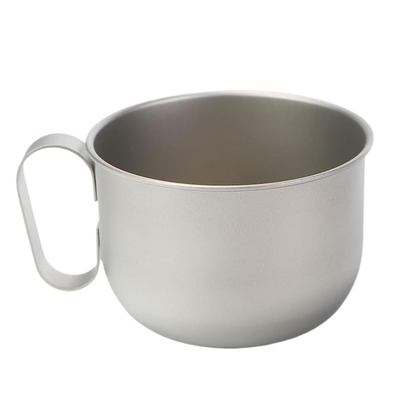 Echeson 1PC Pure Titanium Coffee Cup 500ML, Mug Water Cup with Lid, Widened Fixed Handle, Suitable for Outdoor Camping Or Cycling
