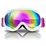 Keary Kids Ski Goggles Snowboard Goggles, Anti Fog Skiing Snow Goggles for Boys Girls Youth, UV Prot