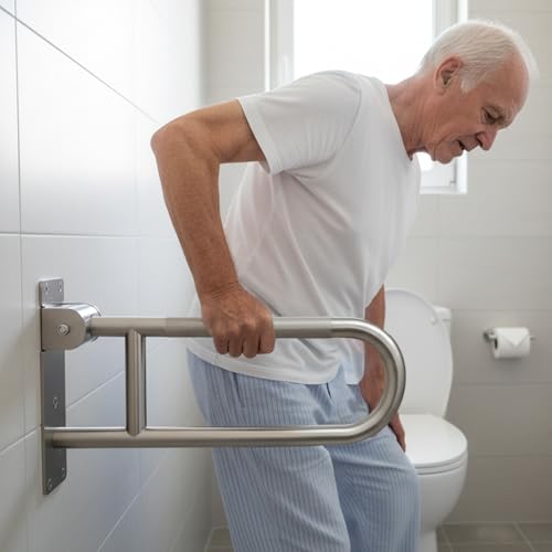 Barre d'appui WC pliable en acier inoxydable 60 cm - 7