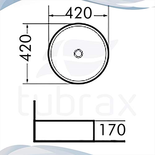 Cuba Redonda Banheiro Lavabo Em Louça Dourada Sobrepor Tubrax