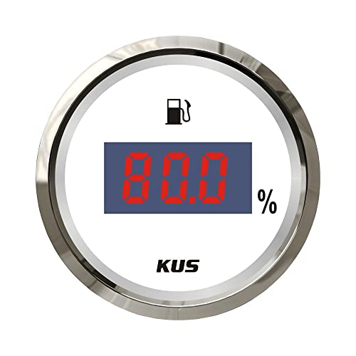KUS Digital Oil Fuel Level Gauge Meter Indicator 0-190ohm 52mm(2") with Backlight 12V/24V
