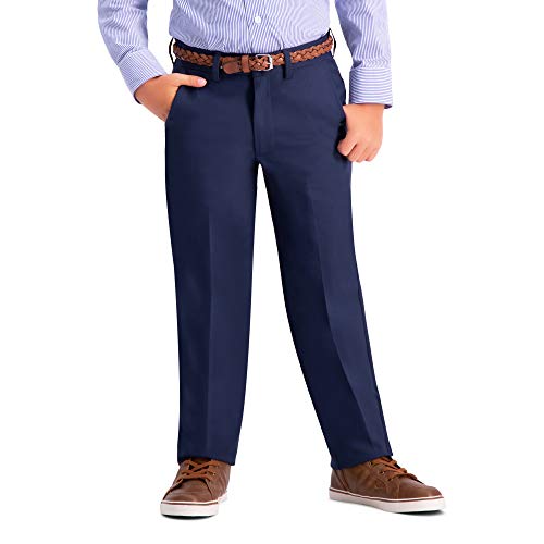 Haggar Big Boy's Boy's Youth Regular 8-20 Cool 18 PRO Pant Pants, Navy, 8 REG