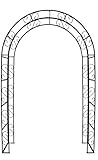 Hirsch Terracotta Rosenbogen Rund aus Metall stabil, Vollmaterial mit Edelrost, Rankgitter Breite 140cm Höhe 245cm Tiefe 40cm, incl. 4 Bodenanker